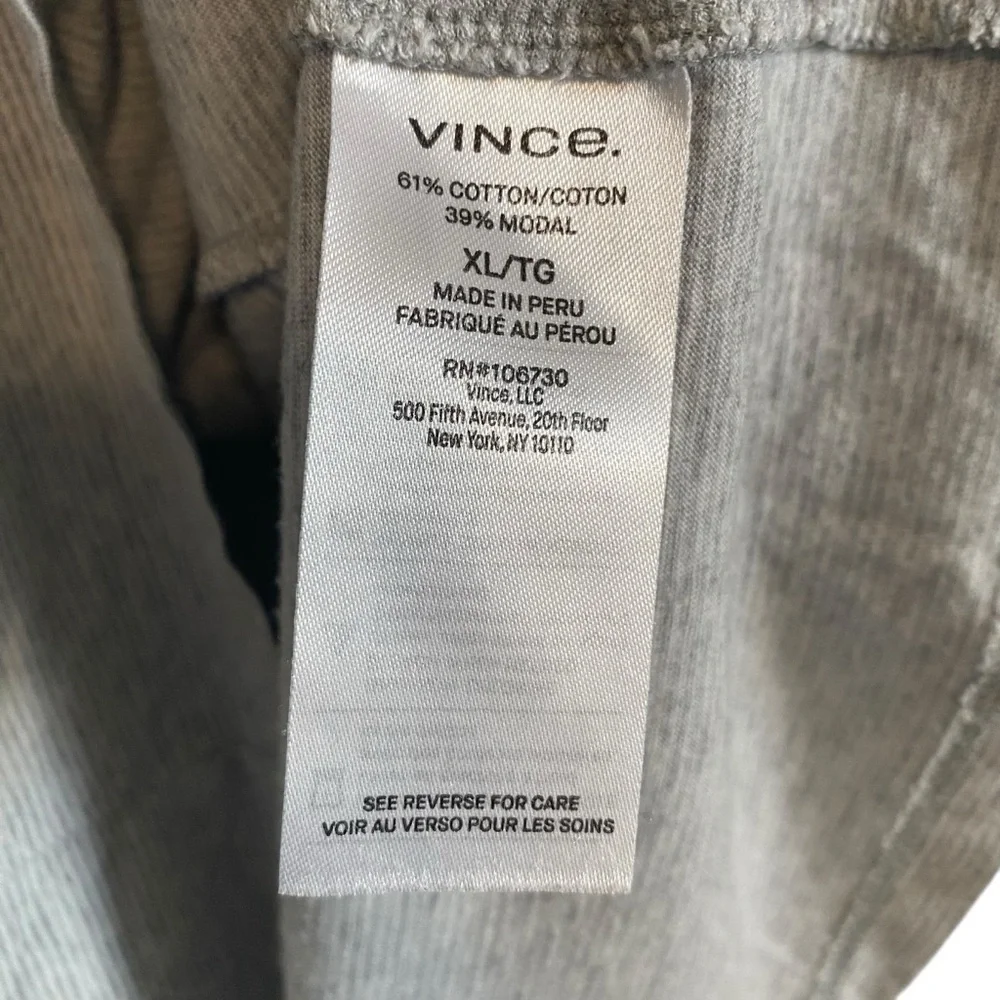 Vince Men's Short Sleeve Henley Cotton Modal Blend Stripe Tee Size XL